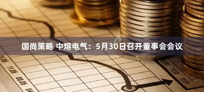国尚策略 中熔电气：5月30日召开董事会会议